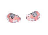 Pink Enamel Daisy Flower Silver Stud Earrings